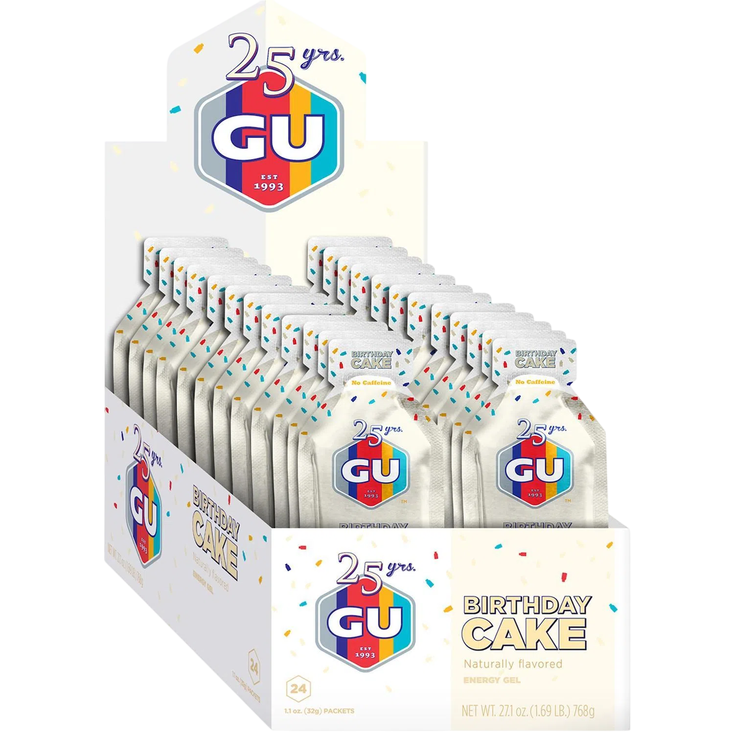 GU Gel Energía, Birthday Cake 768g (24 gels 32g) – GU Energy-Wellu